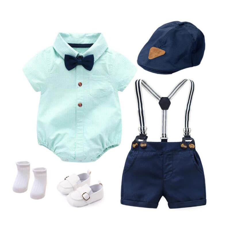 New Summer Baby Boy Short Sleeve Romper and Shorts Set Multi-Pack Baby Clothes