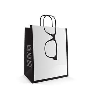 Top Selling Creative Kraft Paper Recycled Logo Glasses Optical Paper Bag with Handle Creative Bag
