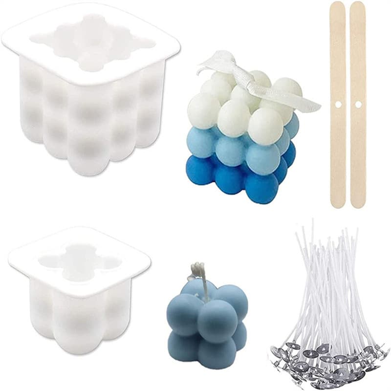 Silicone Candle Mold Set Handmade Aromatherapy Soap Crystal Drip Glue Decorative Ornaments Bubble Candle Mold Irregular Shape