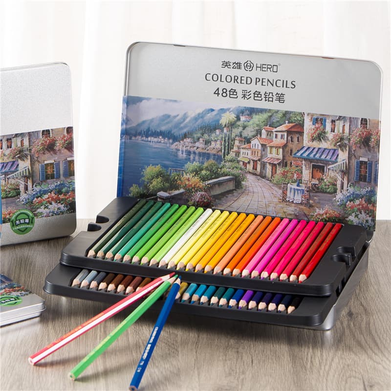 Hero 776 colored pencil oily colored lead 24/36/48/72 color hand-painted pen art professional coloring pencil