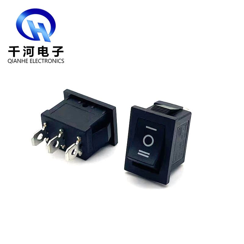 KCD1 rocker switch three-pin three-position, flame retardant silver contact 6A125V, rocker power switch, water dispenser switch
