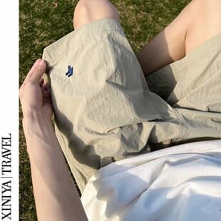 Men's Summer Thin Ice Silk Quick-Dry Embroidered Beach Shorts, Trendy Loose Basketball Five-Point Casual Athletic Pants
