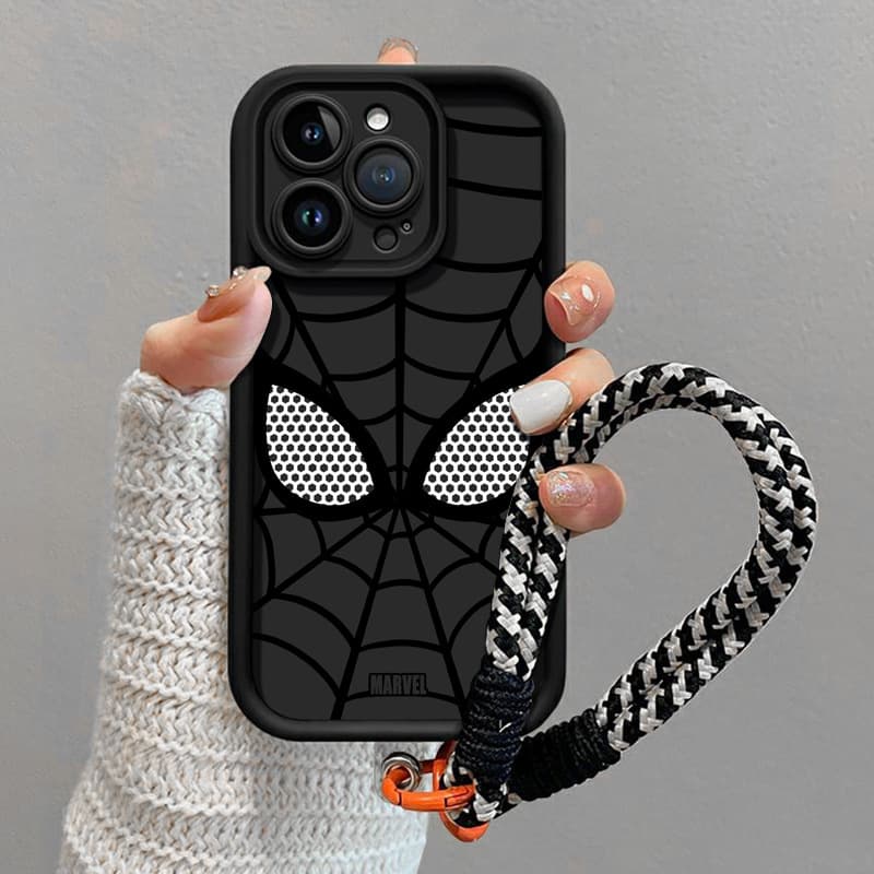 Compatible with Samsung S25 Silicone Samsung A56 Spider Mask S20Plus Black Phone Case S23Ultra