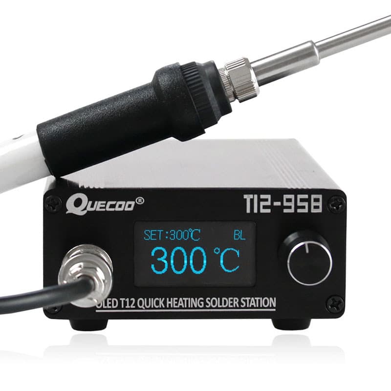QUECOO T12-958 STM32 high power digital display constant temperature soldering station controller cabbage white photoelectric soldering iron