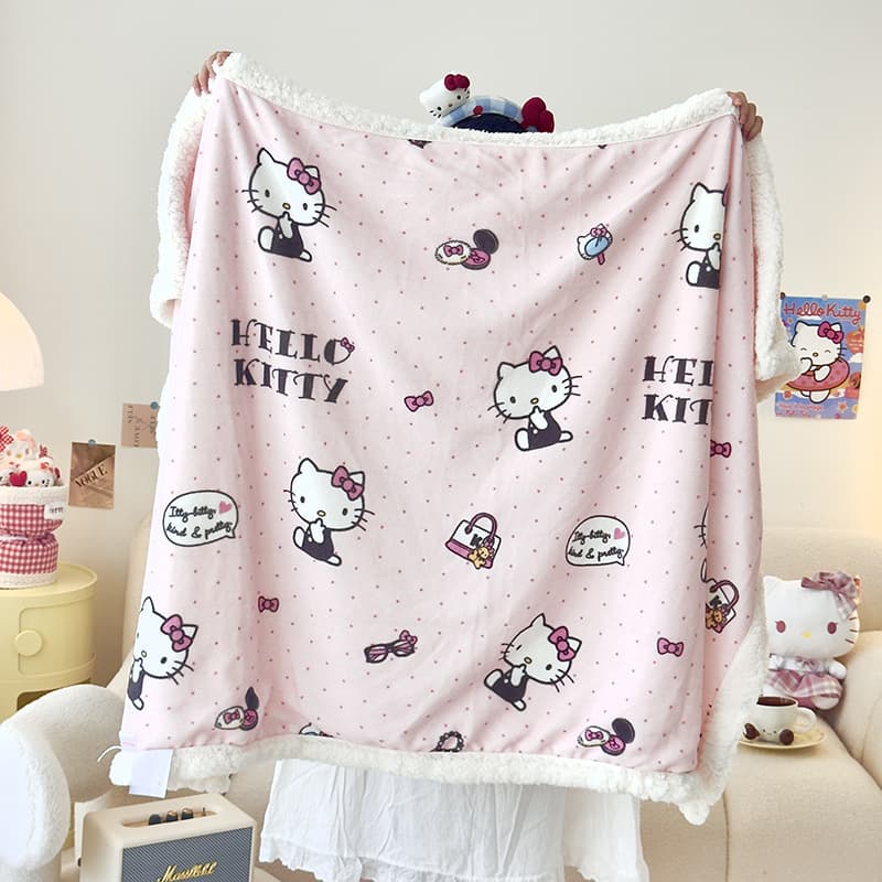 New Genuine Sanrio Series Multi-functional Invisible Zipper Style Thick Warm Lamb Fleece Blanket Cover