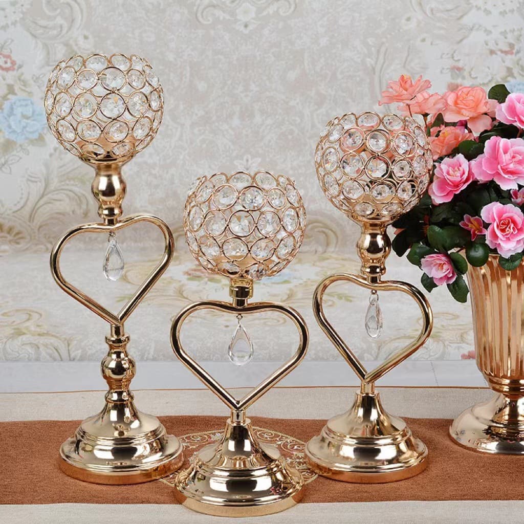 Metal Candlestick Wrought Iron Candle Holder Living Room Dining Table Romantic Candlelight Dinner Decoration Candle Holder Gold Ornaments