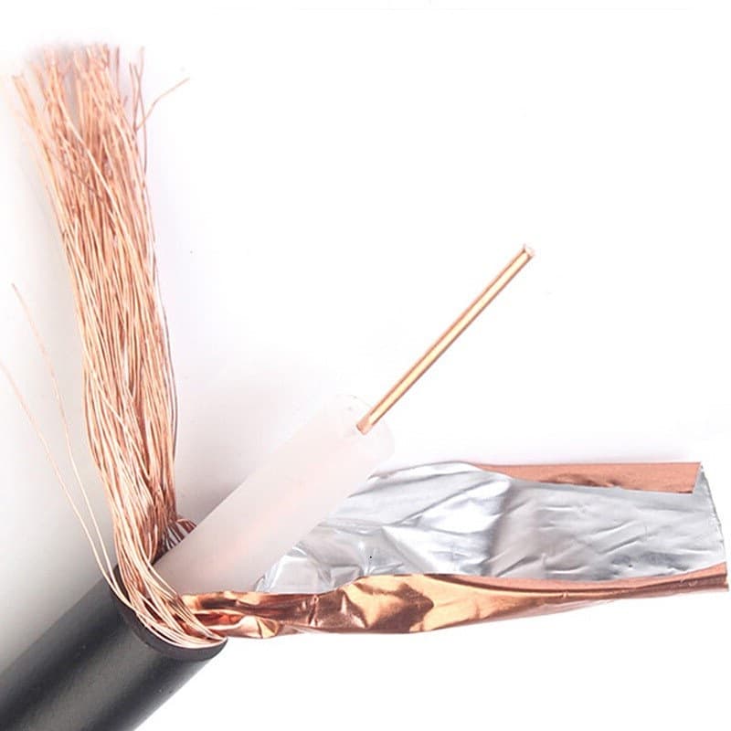 SYV-75-3 RG58 Video Cable 3C-2V Pure Copper Single-Core Surveillance Security Coaxial RF Cable Copper Braid