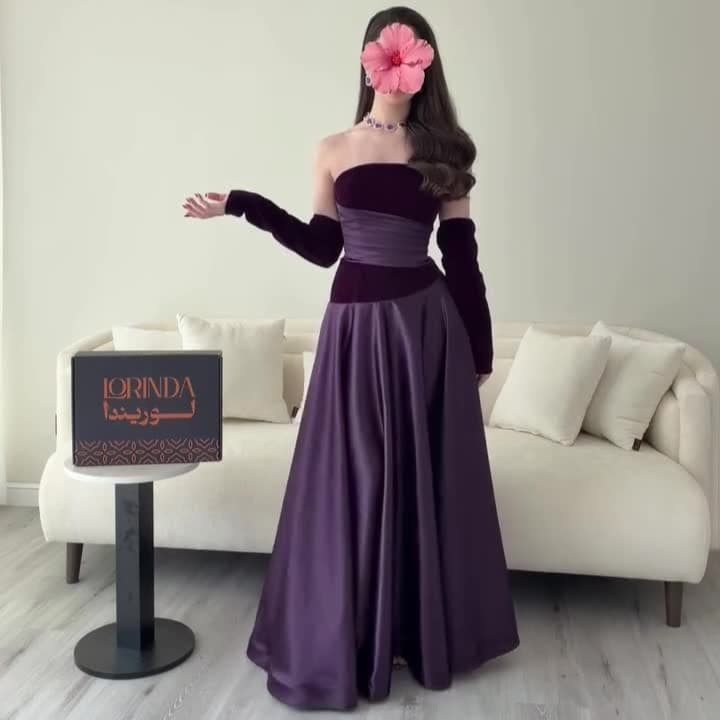 2025 Fashion Foreign Trade Cross-Border European and American Amazon New Women's Color Block Sleeves Waist Strap Purple Dress