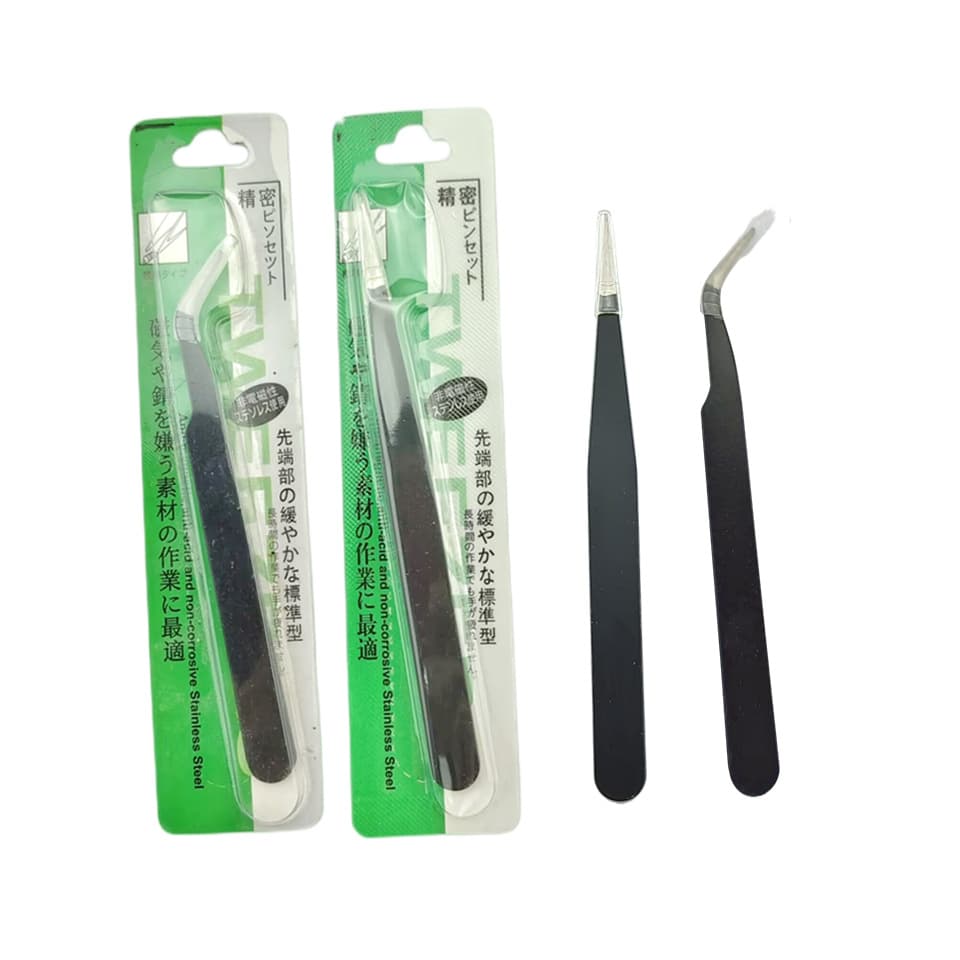 Nail Art Tools Anti-static Stainless Steel Tweezers Black Tweezers Drill Tweezers Jewelry Tweezers Wholesale