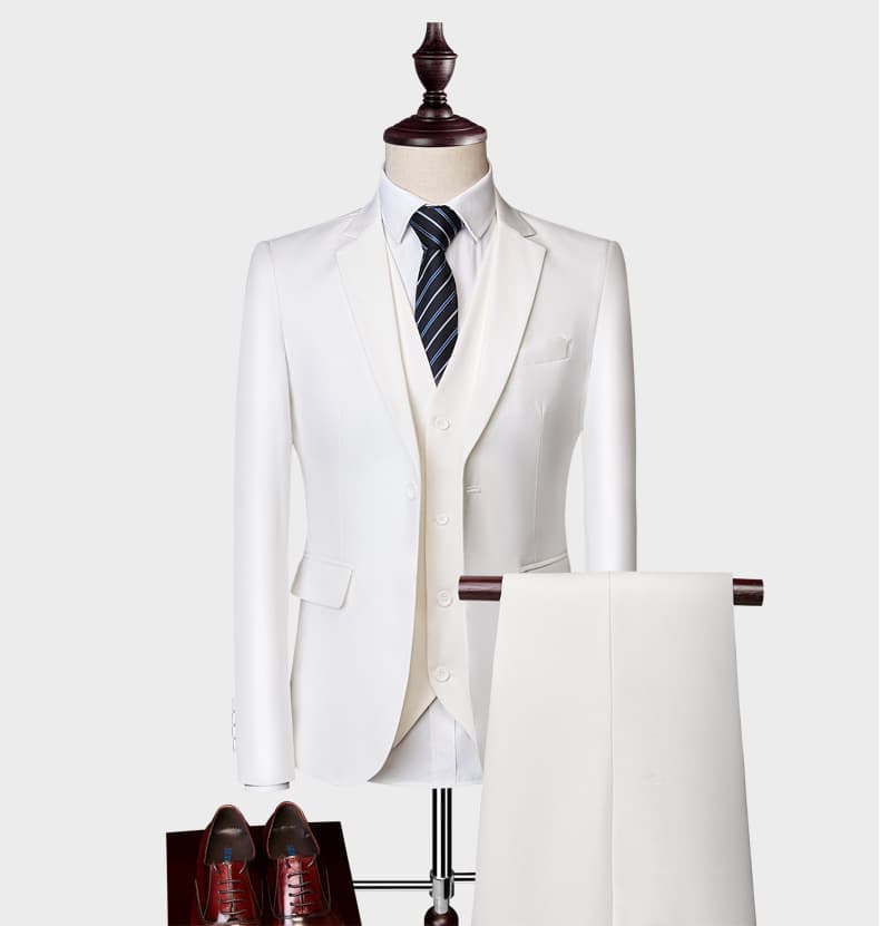 Men's suit 2023 new men's Korean version slim trend white suit nightclub casual set