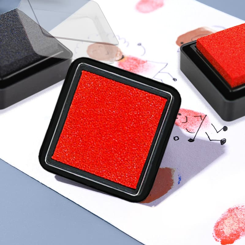 Children's Red 3*3cm Inkpad, Finger Painting Inkpad, Washable, Suitable for Painting, Journaling, and Rubber Stamping