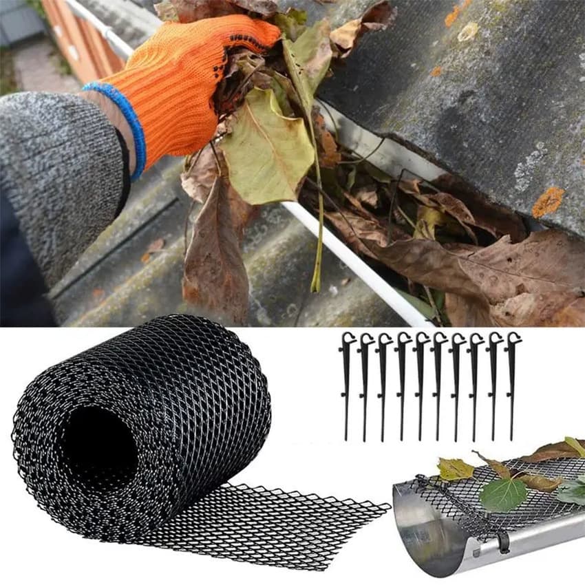 Cross-Border Trade Thickened Gutter Guard Filter Mesh Plastic Protective Net Eaves Guard Against Leaf Clogging with Nails