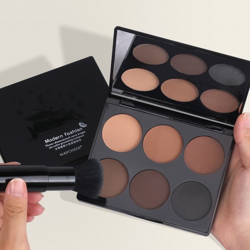 MAYCHEER 3D Highlighting Six-Color Contour Powder Highlighter & Shadow Set 3050#