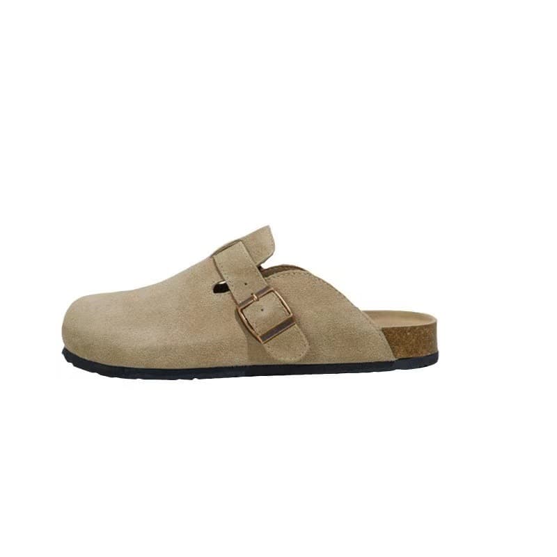 New Closed-Toe Flat Sandals for Women Spring Autumn Retro Fashion Versatile Birkenstock Style Outdoor Non-Slip