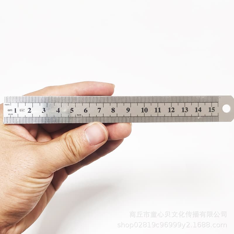 Steel ruler 15/20cm centimeter steel rule, scale ruler, steel tape measure, drawing steel ruler manual measuring tool.