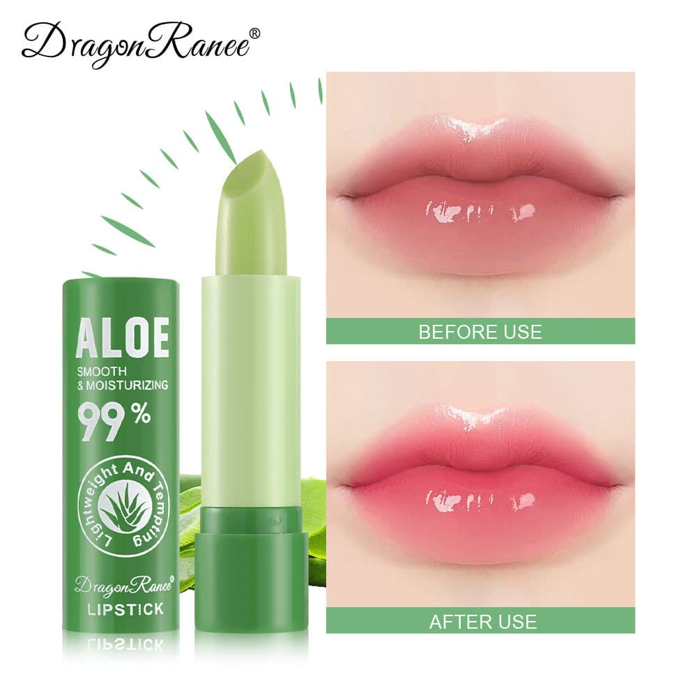 Cross-border Color-Changing Lip Balm for Women, Moisturizing, Plumping, Natural Tint, Fruit Extract, Aloe Vera Lip Balm