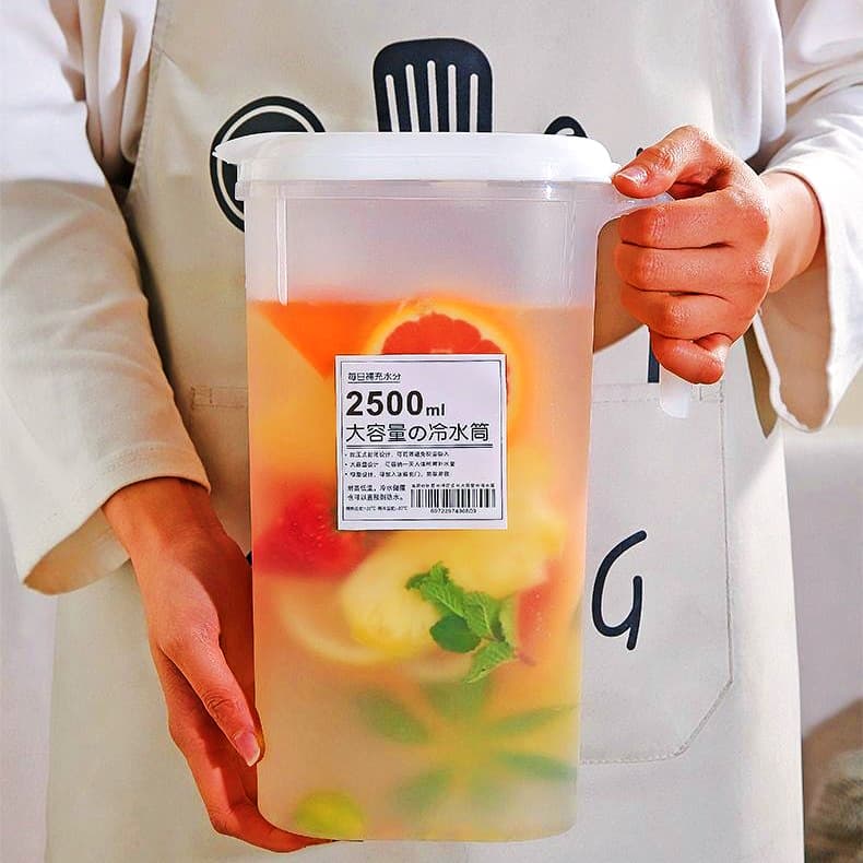 Refrigerator Water Pitcher, Heat-Resistant Home Tea Pot, Large Capacity Cool Water Jug, Beverage Dispenser with Lid and Filter, Water Cup Container