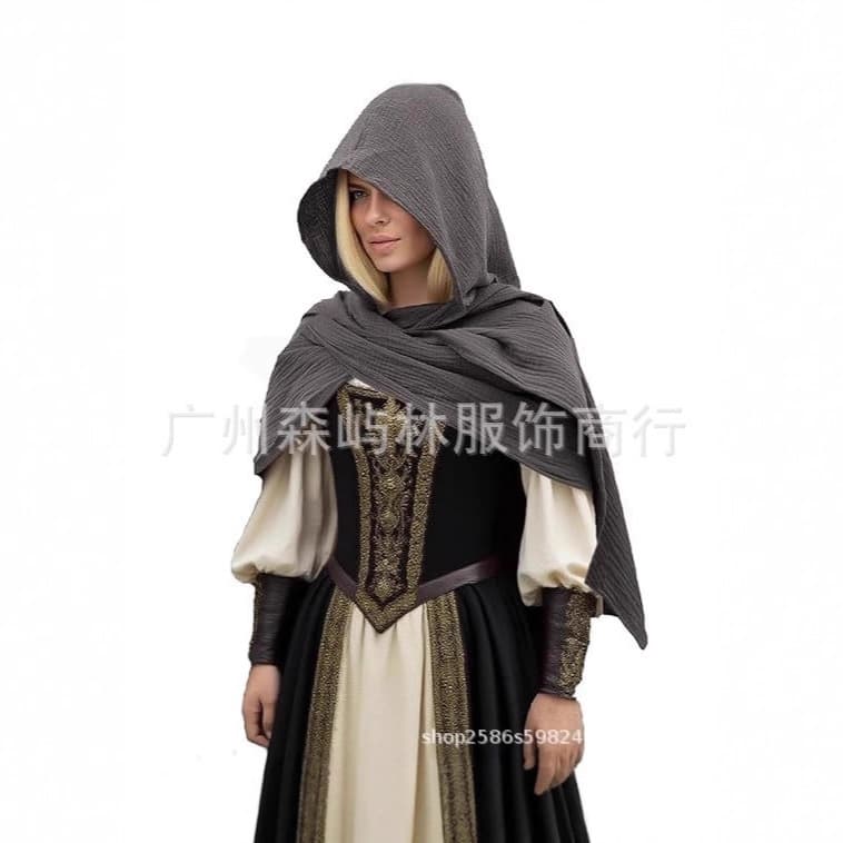 European and American new Halloween hats and shawls, medieval scarves, ethnic retro men's and women's hats and scarves