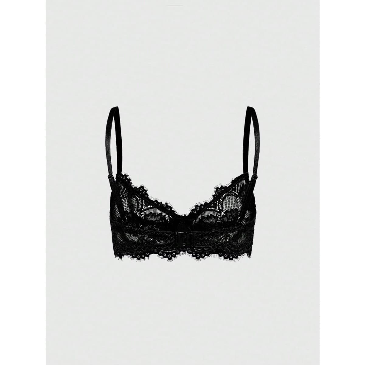 Cross-border supply sexy eyelash lace lingerie French bralette breathable thin bra in stock.