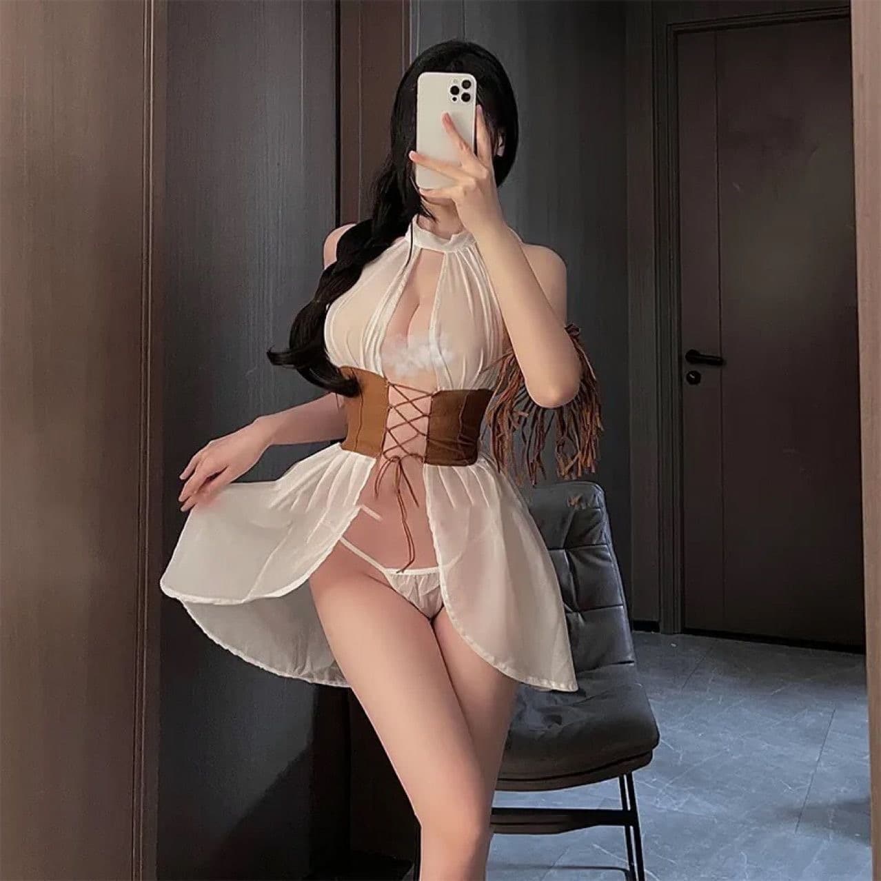 Western girl pure lust sexy lingerie sexy antique front slit pretty girl uniform uniform temptation passion suit
