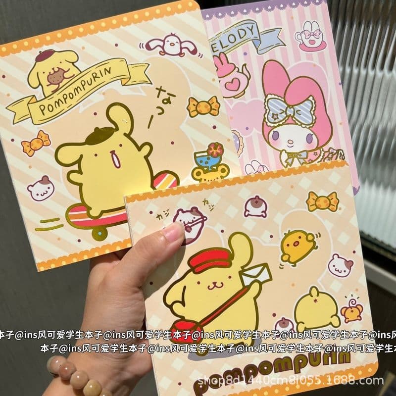Skateboard pudding dog square notebook ins style high-looking student thickened square cute cartoon notebook hand ledger