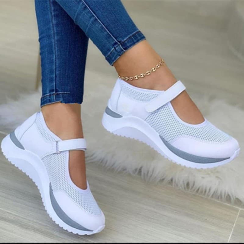 2024 European and American Summer Round-Toe Knit Velcro Thick-Soled Sandals for Women, Cross-Border Trade Large-Size Mesh Knit Sandals for Women