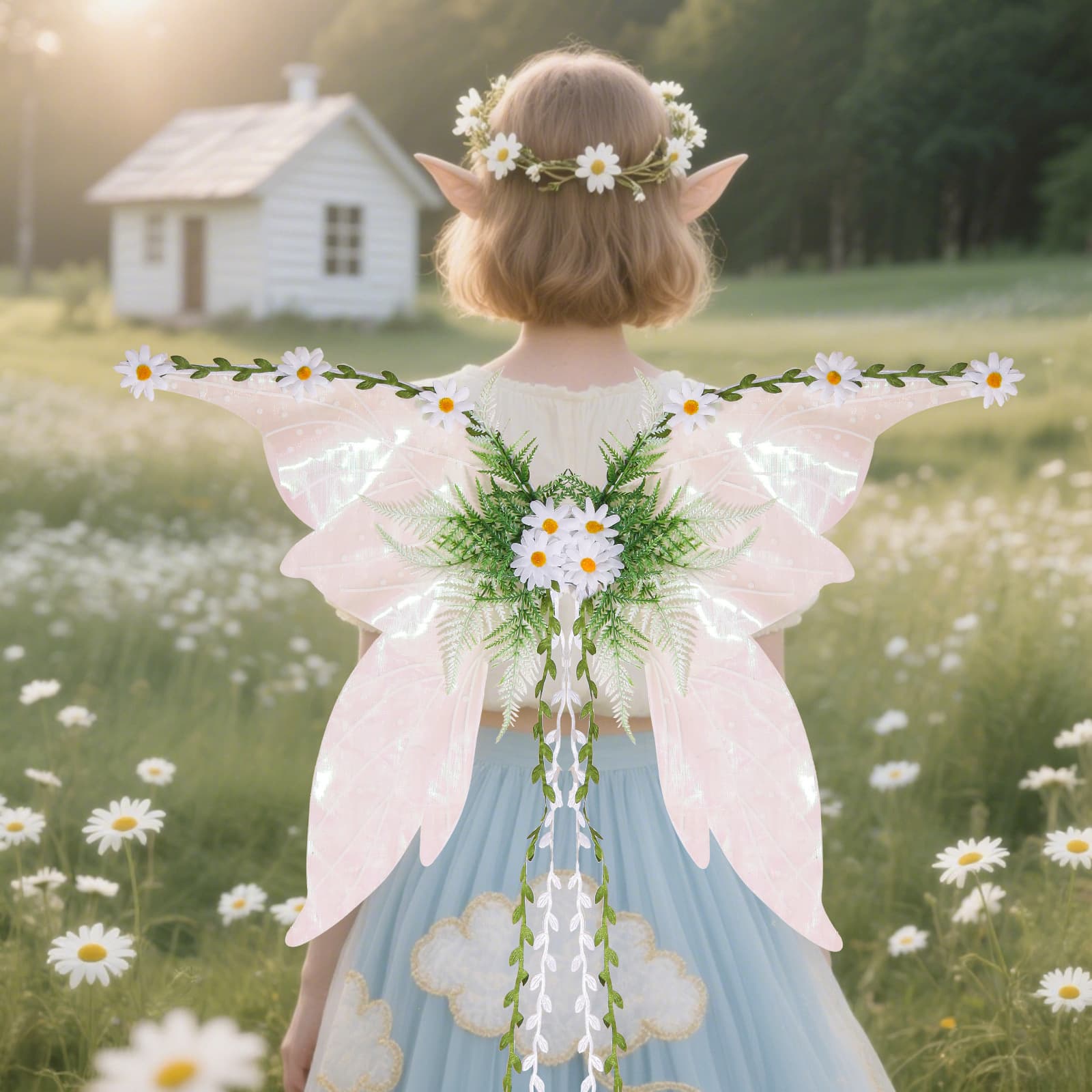 Butterfly wings Halloween atmosphere decoration props fairy elf cicada wings garland dress up angel wings