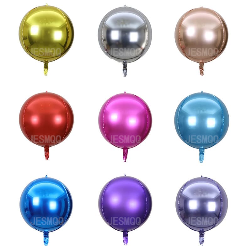 10-inch 15-inch 22-inch 50-inch 60-inch Aluminum Foil 4D Round Balloons Christmas Birthday Themed Party Decorations Floating Air
