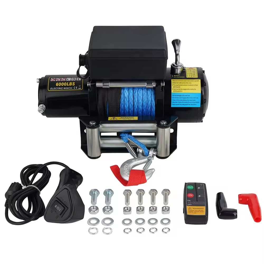 Factory Wholesale Price 12V/24V 6000 lb Nylon Rope Winch