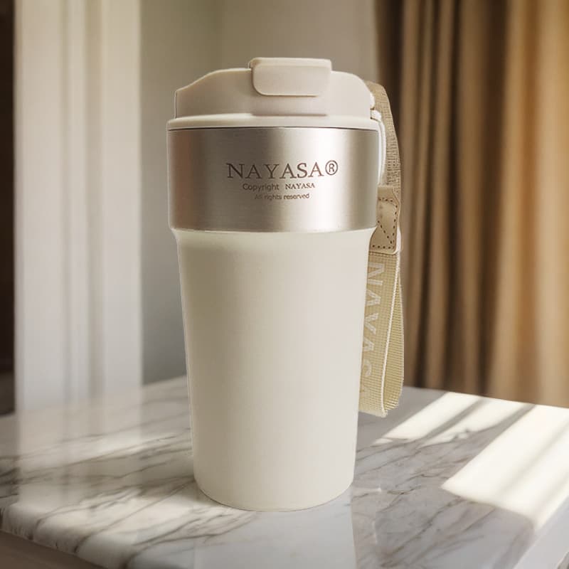 316L Stainless Steel Insulated Tumbler for Women, Thickened, Large Capacity Coffee Cup, Simple Straw Cup, Vacuum Water Bottle