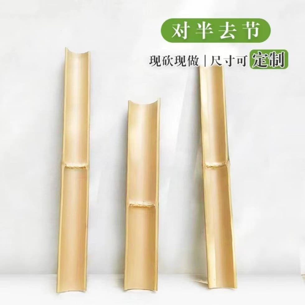 Bamboo water channel, half bamboo tube, mountain stream water flow, bamboo tube, bamboo pipe, half water pipe, semi-circular complete set of water trough, water circulation