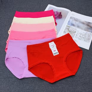 Cotton Women's Underwear Plus Size Triangle Mid-High Waist Hipster Panties Vendor Market Bulk Hot Sale 5 Yuan Mode
