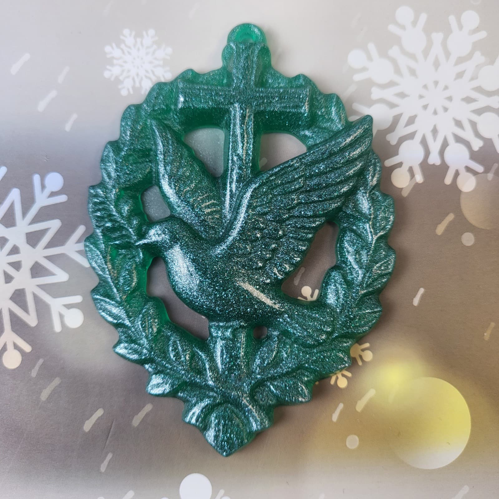 S2559 Cross Dove Pendant Decorative Cement Plaster Mold DIY Silicone Mold