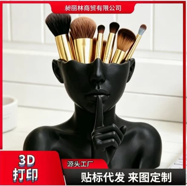 Cross-border creative human body art modeling 3D printing office supplies desktop multi-functional storage pen holder makeup holder