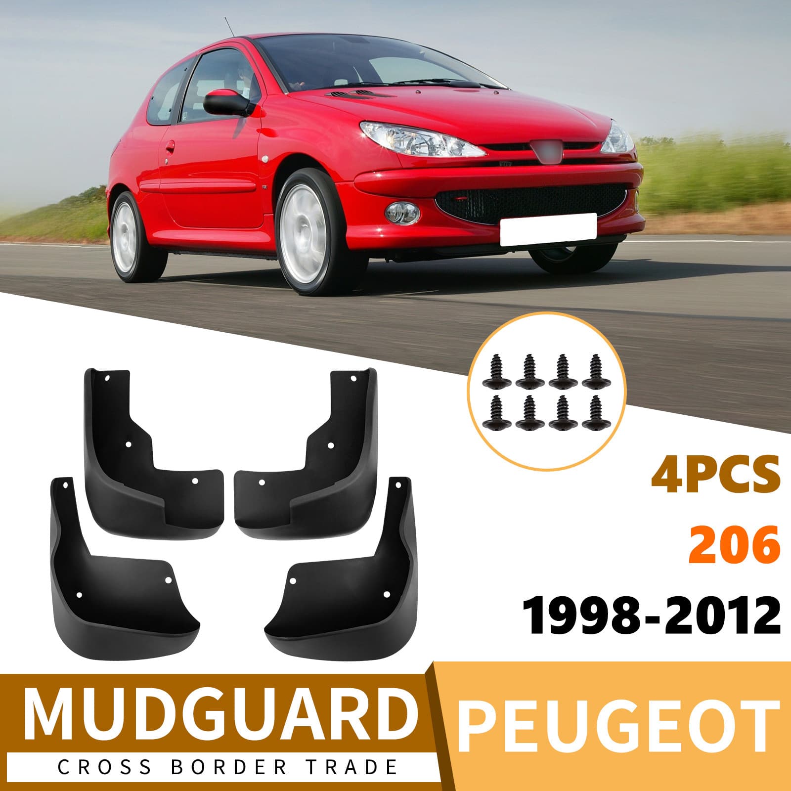 Factory Wholesale Fender Liner for Peugeot 206 1998-2012 Car Accessories Cross-border