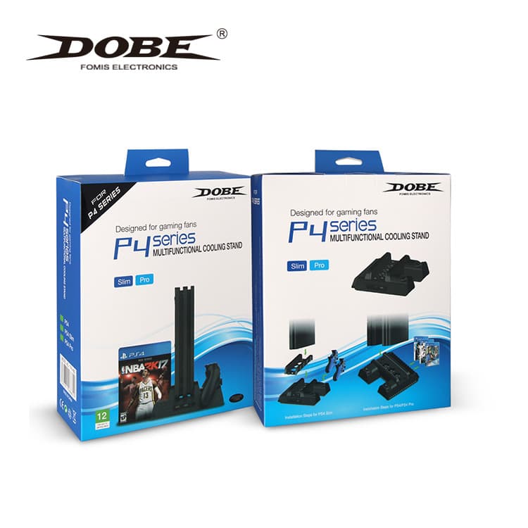 Dobe PS4 Slim Pro Multi-Function Cooling Stand PS4 Controller Dual Charger Card Disc Storage Bracket