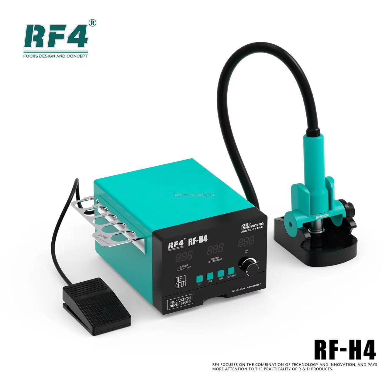 RF4 Hot Air Gun H2 H9 H5 Digital Display High Frequency BGA Chip Desoldering Station for Phone Repair, 2-in-1 Soldering Station