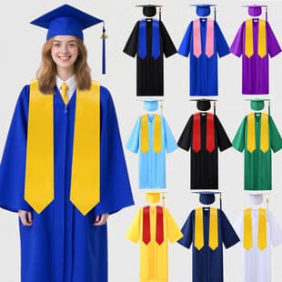 Cross-border Woven Adult University Degree Gown American Bachelor's Gown Set Graduation Ceremony Commemorative Gown Bachelor's Gown Wholesale