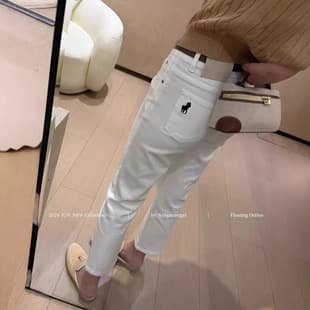 High-Waist Slimming Non-See-Through Summer Thin White Straight-Leg Jeans for Women 2026 Spring/Autumn New Arrival Cropped Cigarette Pants
