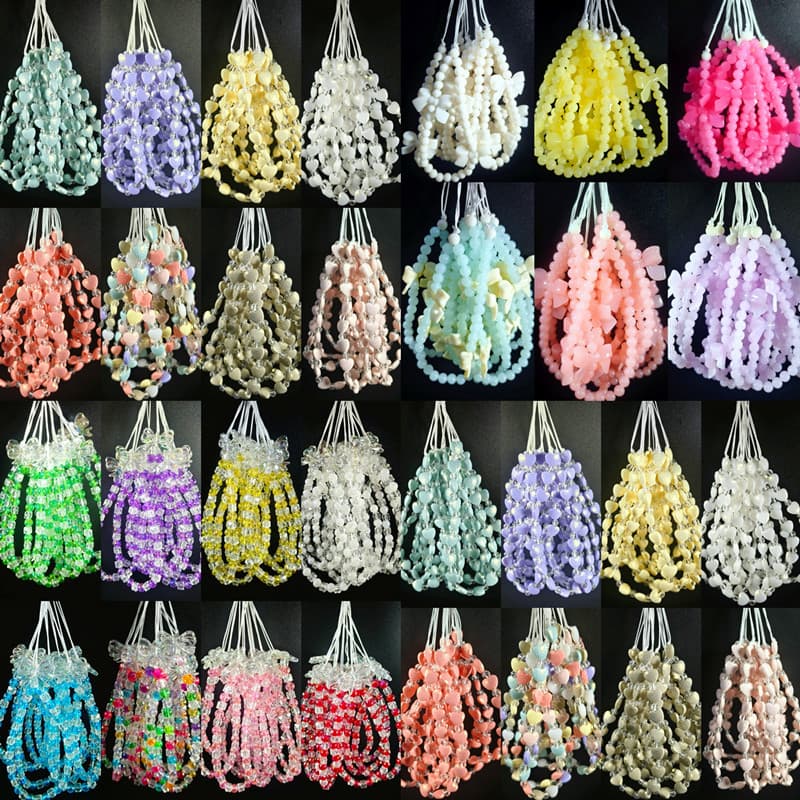 Bear Color Short Bead Lanyard Handmade Beaded Lanyard Phone Case Lanyard Keychain Factory Brand Lanyard