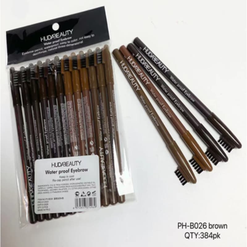 HUDA Beauty Eyebrow Pencil, easy to color for beginners, brown, black, coffee