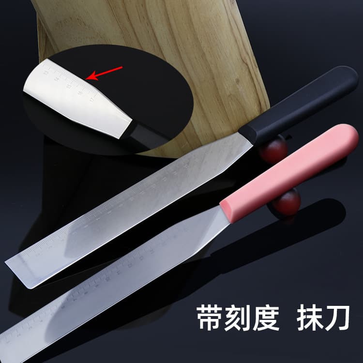 Stainless Steel Angled Icing Spatula with Scale, Bread Cake Smoother, Release Knife, Baking Cream Scraper
