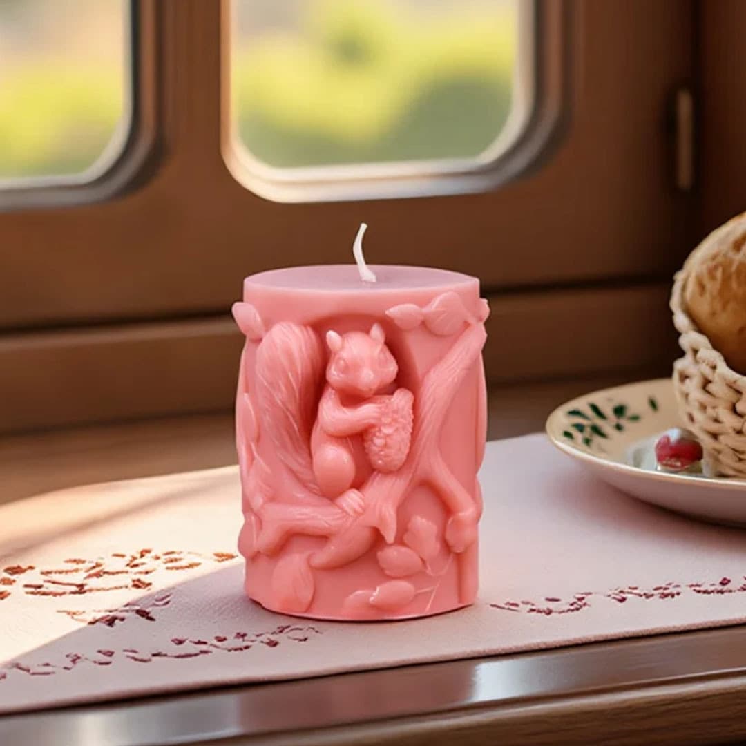 Sanxin 3D Animal Scented Candle Mold, Realistic Koala DIY Creative Squirrel Silicone Mold for Gypsum Ornaments