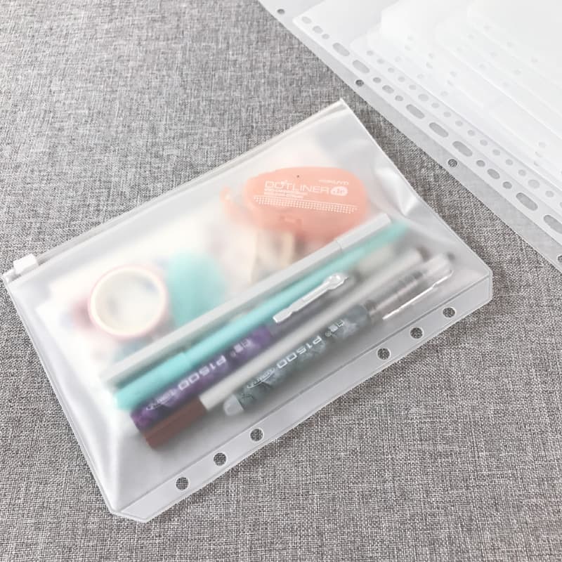 Transparent frosted storage bag A5/A6 loose-leaf card bag zipper bag zipper bag bill information bag envelope bag pvc
