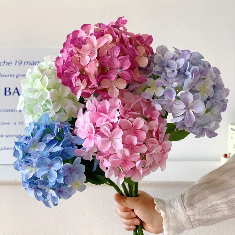 Trending 3D Printed Elsa Hydrangea Artificial Flowers Fake Flowers Home Living Room Wedding Decoration Silk Flowers Wholesale