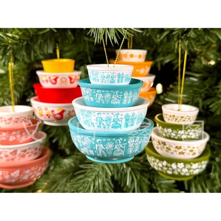 Miniature Pyrex Bowls StackingDecoration Micro Stacking Bowl Ornament Pendant