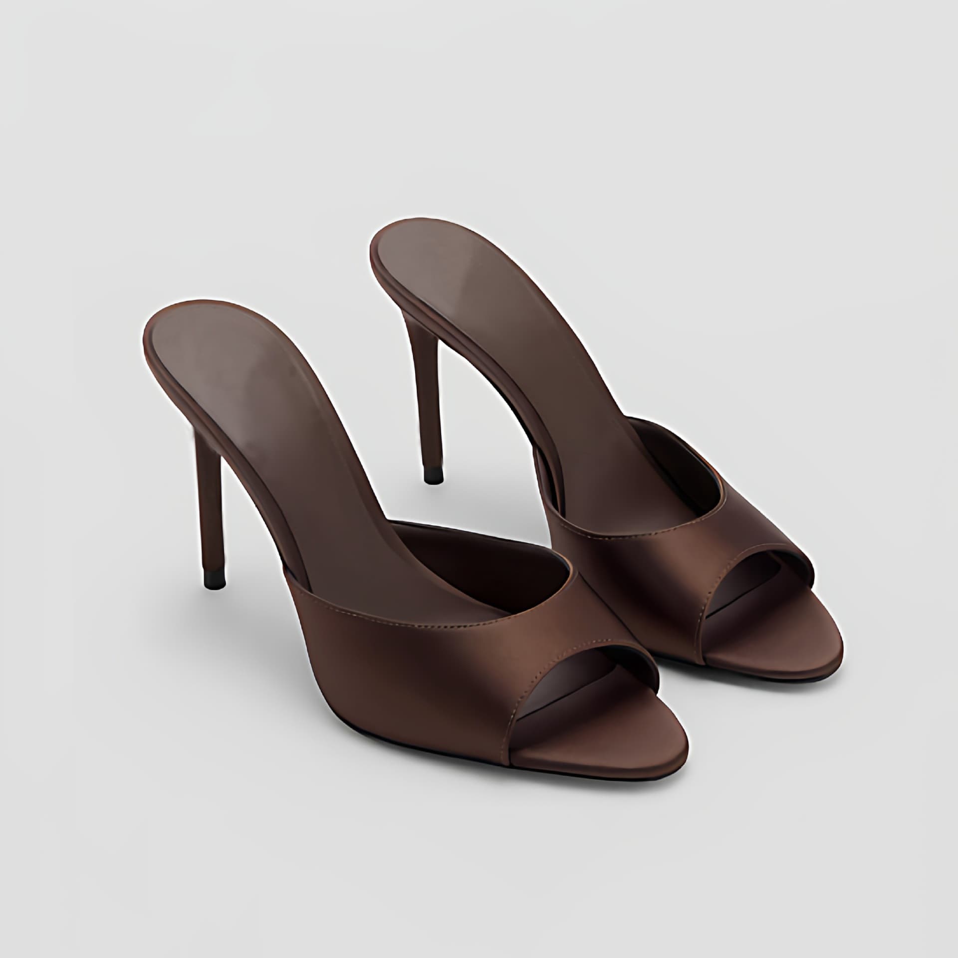2026 New Spring Style Stiletto Heels Women Round Toe Slide Sandals Satin High Heel Casual Elegant