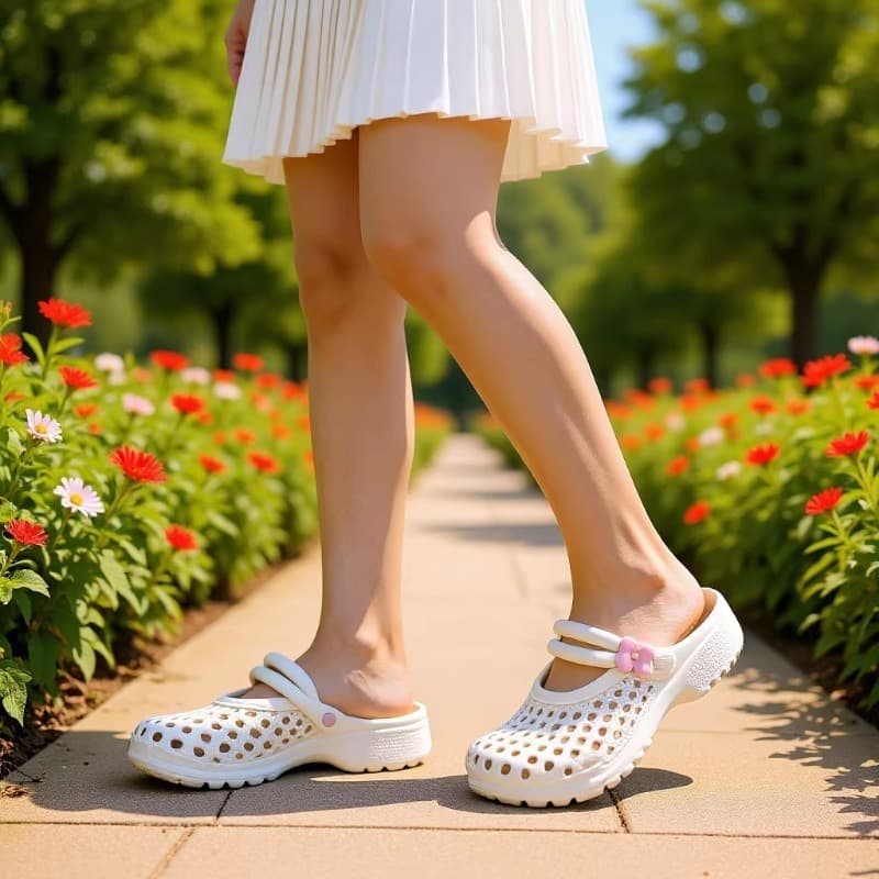 New Braided Hollow Non-Slip Outdoor EVA Slippers Closed-Toe Lady Clogs Women's Beach Shoes