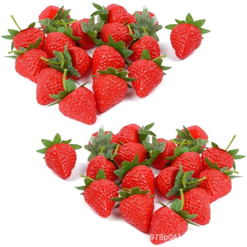Wholesale simulated strawberries, vegetable and fruit models, plastic fruits, children's early education toys, cabinet photography prop accessories