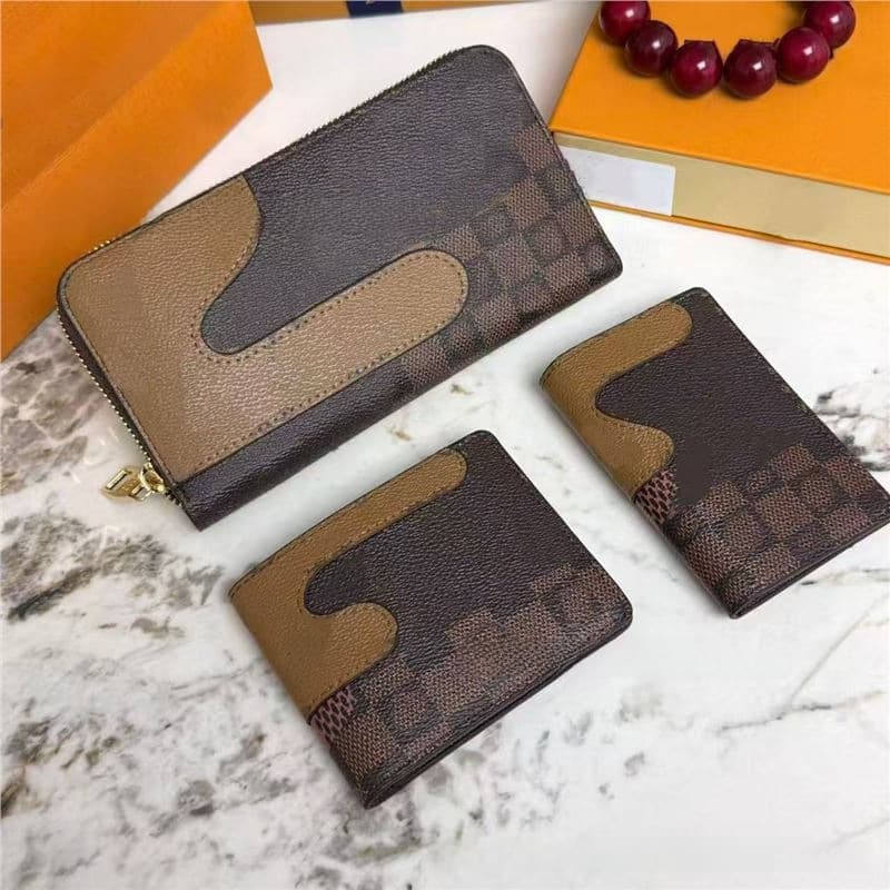 New Style Unisex Short Wallet, Foldable Large-Capacity Wallet, European and American Fashion New Men's Wallet with Gift Box